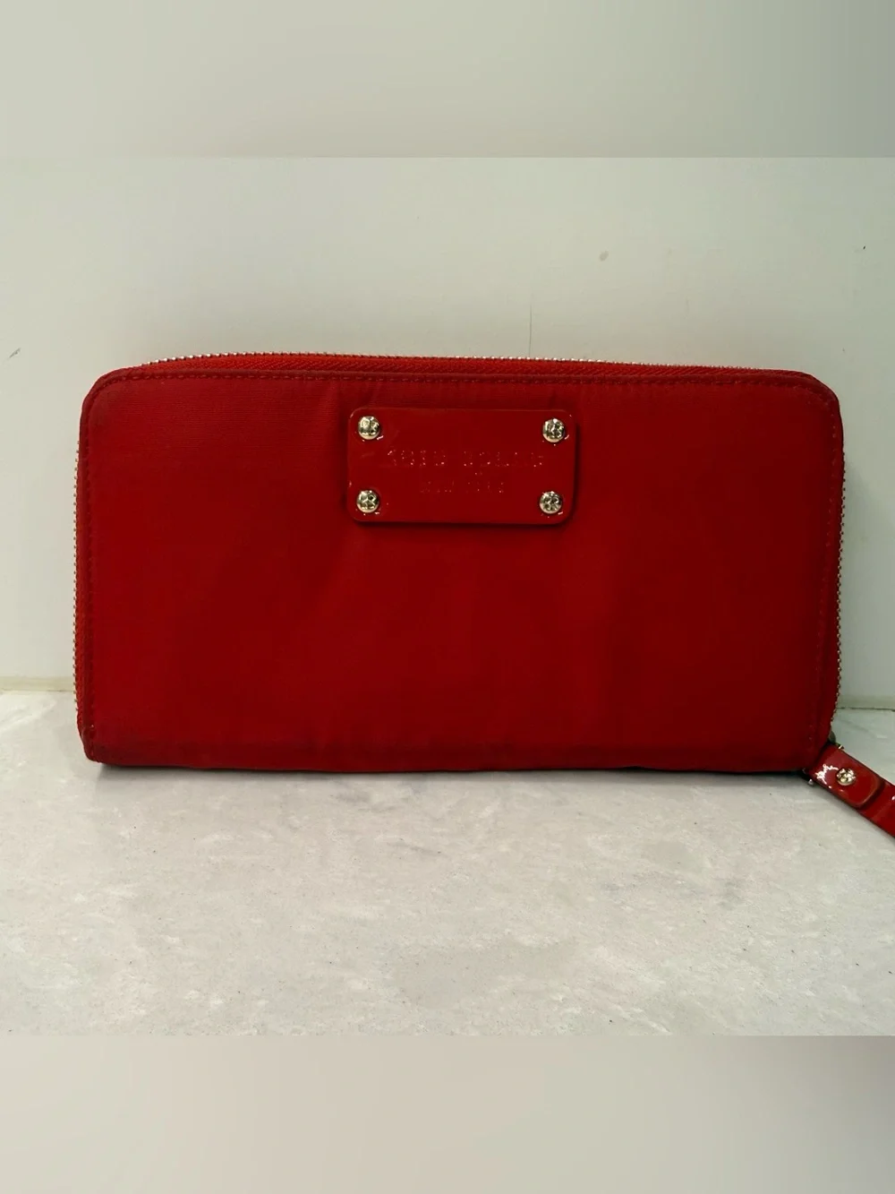 Kate Spade New York Red Nylon Zip Around Wallet